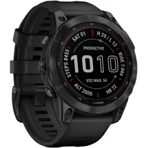 Garmin Fenix 7 Sapphire Solar schwarzes DLC-Titan mit schwarzem Armband