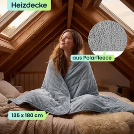 ideoon wellness Heizdecke 135 x 180 cm Grau