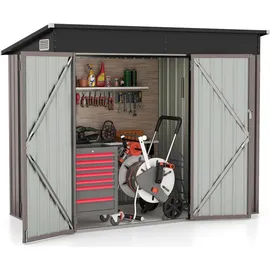 Costway Gartenhaus 2,35 x 1,17 m Grau