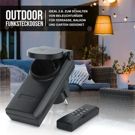 Arendo Funksteckdose 4x Schwarz