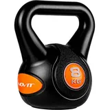 MOVIT Kettlebell Kettlebell STYLISH, Kugelhantel, Schwunghantel, (Hantel), bodenschonender Kunststoffummantelung, Kugelgewicht, 2 kg bis 20 kg schwarz 8 kg