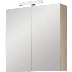 Spiegelschrank Estra mit LED-Beleuchtung (Ausführung: Spiegelschrank Estra mit LED-Beleuchtung 700x770x208mm 2 Türen Lärche bicolor)