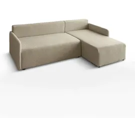 lookway Ecksofa Cuddle Textil mit Schlaffunktion und Bettkasten 2-Sitzer Beige