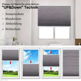 Woltu Plissee 85 x 130 cm creme