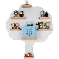 MR TEDDY BEAR Kinderregal Baum | Holzregal für die Toniebox und Tonies | Tonie-Regal hergestellt in der EU | Wandregal zum Spielen und Sammeln | Für Mädchen und Jungen | Grau