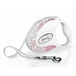 FLEXI automatische Hundeleine Glam S Petite Composition weiß 3m