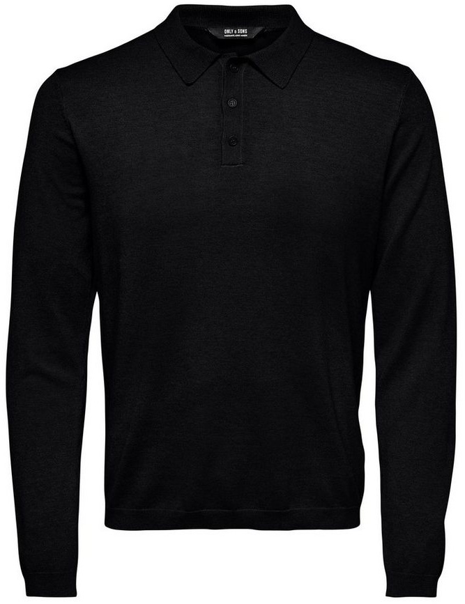 ONLY & SONS Strickpullover Polo Langarm Shirt Basic Pullover ONSWYLER 5426 in Schwarz schwarz M