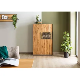 MASSIVMOEBEL24.DE Highboard 89 x 140 x 45 cm Wildeiche geölt / Beige
