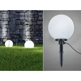 meineWunschleuchte Außen Kugelleuchte weiß mit Strom, Leuchtkugeln Wegbeleuchtung, 30cm