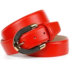 Ledergürtel ANTHONI CROWN, Damen, Gr. 90, rot, Leder, unifarben, Gürtel, mit aufwendiger goldfarbener Schmuck-Schließe