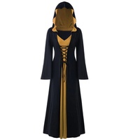 LPFNSF Vintage Hexenkleid, Weihnachten Vampir Kostüm Frauen Plus Größe, Renaissance Kostüm Frauen Mittelalter Kleid (Khaki,L)