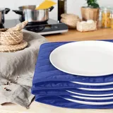 Navaris XXL Tellerwärmer elektrisch - 34 x 30 x 3 cm - für bis zu 10 Teller mit je 32 cm Durchmesser - 200 Watt - Gastro Teller Wärmer in Blau