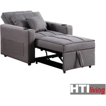 Hti-Living Relaxsessel Maritta Polyester 87 x 90 x 94 cm Dunkelgrau mit Becherhalter und Seitentasche