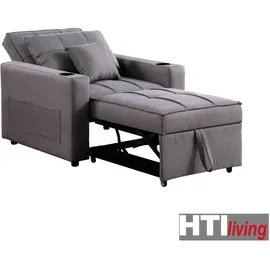 Hti-Living Relaxsessel Maritta Polyester 87 x 90 x 94 cm Dunkelgrau mit Becherhalter und Seitentasche