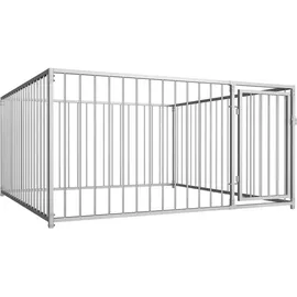 vidaXL Outdoor-Hundezwinger 200 x 200 x 100 cm Stahl Silber