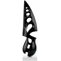 KUNSTLOFT Skulptur, Schwarz, Stein, 56x15x15 cm, Dekoration, Skulpturen &