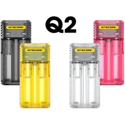 Nitecore Q2 - Schnelladegerät für Li-Ion Akkus, 2 Schachtlader - 4 Farben zur Auswahl