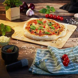 Relaxdays Pizzaschieber Bambus 2er Set 50 x 30 cm eckig
