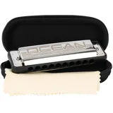 Cascha Ocean Rock Mundharmonika Bb-Dur in Schwarz | Professionelle, diatonische 10-Loch Mundharmonika | Hochwertige Stimmzungen aus Phosphor-Bronze | Mit Softcase und Putztuch