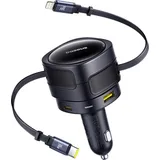 Baseus Enjoyment Max Car Charger 90W USB-C Lightning USB-A USB-C Ports - Black