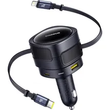 Baseus Enjoyment Max Car Charger 90W USB-C Lightning USB-A USB-C Ports - Black