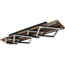 GLOBO LIGHTING LED Deckenleuchte "OBRIEN", schwarz (schwarz matt, holzfarben), Gr. 82,0 x 31,0cm, Lampen, Memoryfunktion, die deine bevorzugte Einstellung speichert