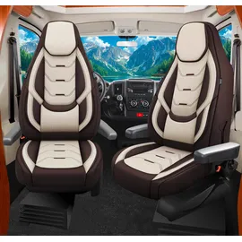 BREMER SITZBEZÜGE Wohnmobil Schonbezüge für Fiat Ducato / Weitere, H10, braun-beige