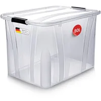 Konzept Aufbewahrungsbox mit Deckel 80L, BPA-frei, robuster Verschlussclips