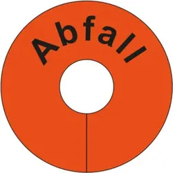 Eichner PVC-Anhänger ABFALL, roter Grund, rund