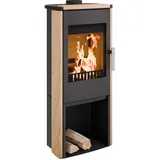 HAAS+SOHN Kaminofen MONTEGROTTO II 305.15-ST perl-schwarz Woodstone mit Holzfach 7 kW