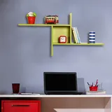 HANAH Home Stylish Green Wall Shelf, 100 x 50 x 18 cm | 100% Melamine Coated Particle Board, 16 mm Thick | Perfect for Modern Home Decor & Organization