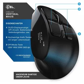 CSL Ergonomische Maus schwarz