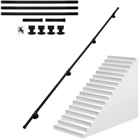 OUGPIU Handlauf Wand-Handlauf,1m/2m/3m Antirutsch Treppenrohr-Handlauf,Matt-Schwarz Wand-zu-Wand-Haltegriff Innengeländer Kit Treppengeländer,für älter,Behindert,Kinder den Innen Außen (3m/9.9ft)