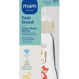 MAM Feel Good Zuigfles Glass Matt Unisex 2 Maanden+ 260 ml 0+ Mon., Hase/Fuchs