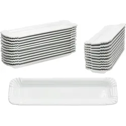 24x Pur Pappteller aus Porzellan 20,2x6cm weiß Servier-Teller Wurst Pralinen