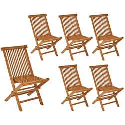 LC Garden »Riva« 6er Set Gartenstühle Teakholz Klappstühle Terrassenstühle