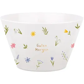 Grafik-Werkstatt Grafik Werkstatt Porzellan-Müslischale Guten Morgen - Mit Echtgold, Weiß