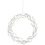 EGLO LED Lichterkranz, Fensterlicht Weihnachten aus Draht und Kunststoff in Chrom, Weihnachtskranz beleuchtet, Wohnzimmer Fensterdeko, warmweiß, Ø 30 cm, Länge Kabel 350 cm