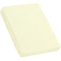 Spannbettlaken KUM "Frottee Spannbetttuch", beige (natur), B:180-200cm L:200cm, Frottee, Obermaterial: 100% Polyester, Laken, Frottee Spannbetttuch