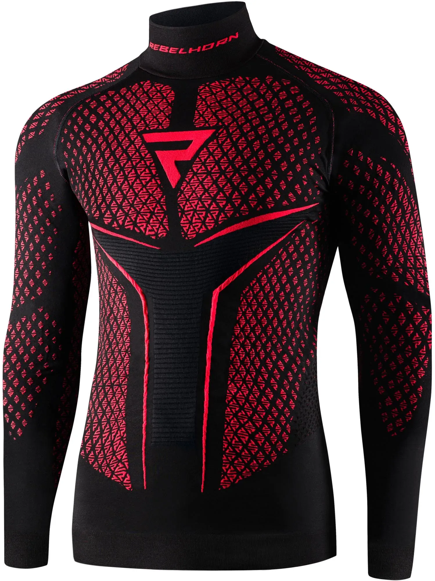 Rebelhorn Therm 2 Langarm Funktionshemd, schwarz-rot, Größe XS S für Männer