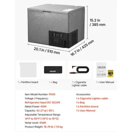 Vevor Kompressor Kühlbox 40 l