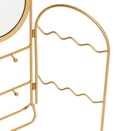 Beliani Schmuckständer mit Spiegel Metall-Schminkspiegel Glam-Stil Gold