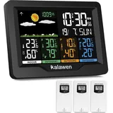 Kalawen Funkwetterstation Schwarz 3 Außensensoren
