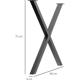 Homcom Tischbein 80 cm x 4 cm x 72 cm