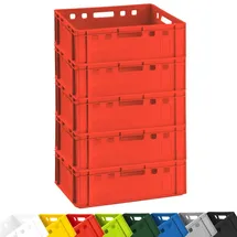 Buri Fleischkiste E2 60 x 40 x 20 cm 5-tlg. rot