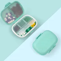 ACWOO Pillendose Klein, Tablettenbox 7 Tage, Medikamentenbox 8 Fächer, Tragbare Reise Pillen-Organizer, Herausnehmbare Fächer Pillenbox, Feuchtigkeitsbeständig, für Reise & täglichen Gebrauch (Blau B)