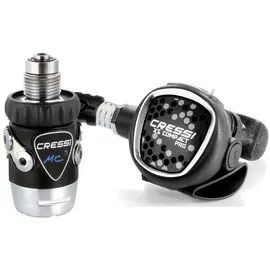 Cressi Erwachsene Atemregler Mc9-sc Compact Pro - Din 300, Schwarz/Silber, HX782100