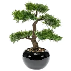 Emerald Kunstpflanze Bonsai Zeder Grün 34 cm 420003