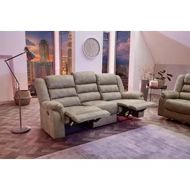 luma-home 3-Sitzer Couch Mikrofaser Vintage Graubraun