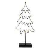 HIT Trading LED-Deko-Weihnachtsbaum KEWA, H 45 cm - Schwarz - Metall - mit LED-Beleuchtung - batteriebetrieben